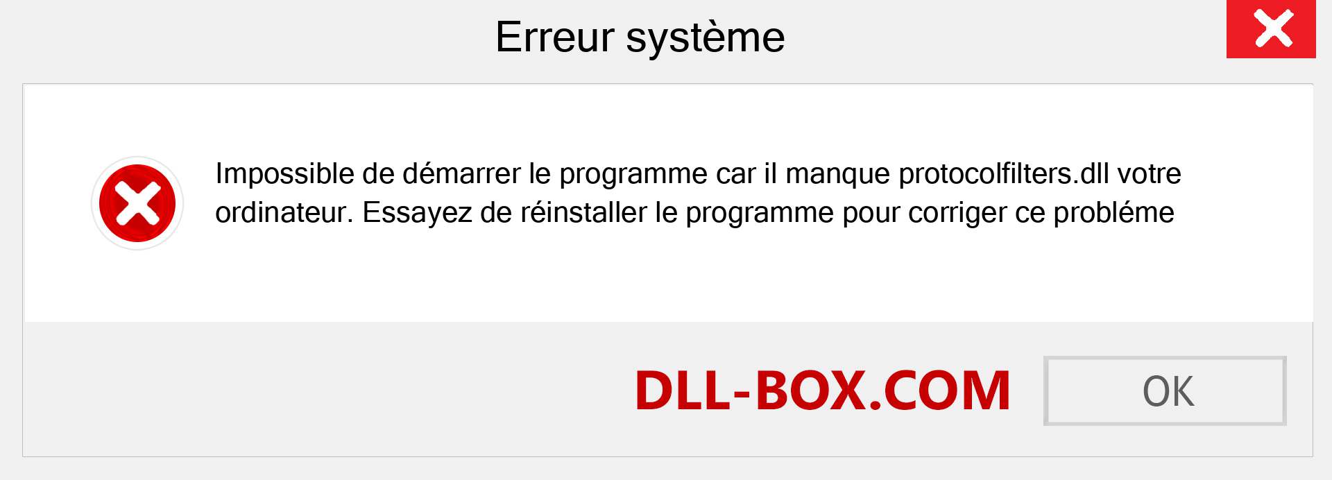 Le fichier protocolfilters.dll est manquant ?. Télécharger pour Windows 7, 8, 10 - Correction de l'erreur manquante protocolfilters dll sur Windows, photos, images